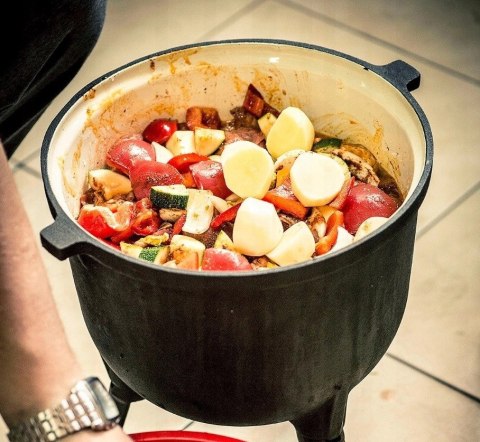 Kociołek stojący EMALIOWANY Garnek Myśliwski 4L