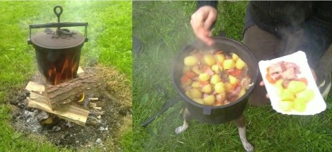 Kociołek stojący EMALIOWANY Garnek Myśliwski 4L